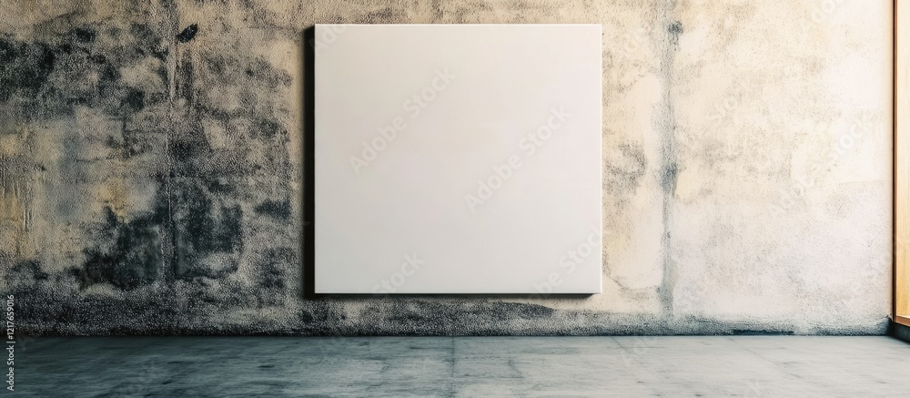 Poster mid century interior with blank canvas on wall offering space for custom text and creative designs i