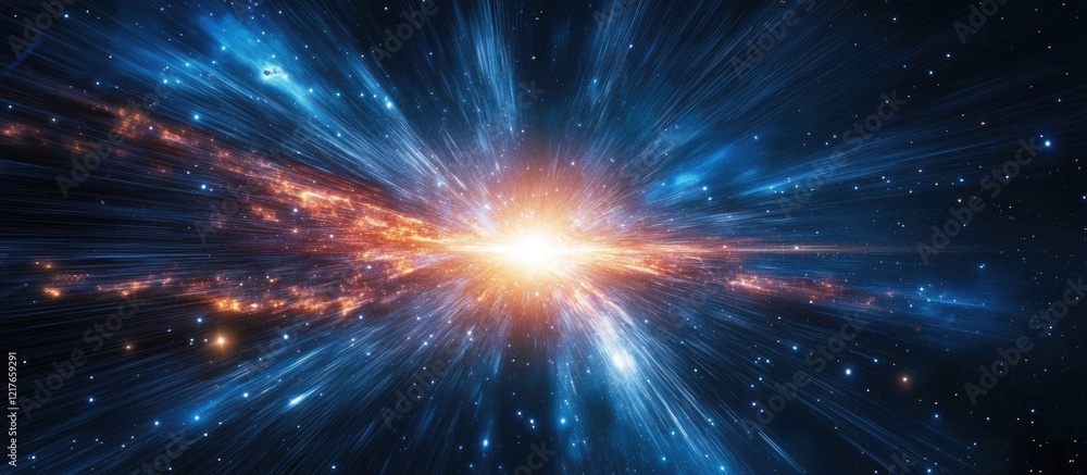 Poster vibrant cosmic space scene with radiant stars and nebula ideal for text overlay and design projects