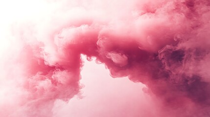 Abstract Pink Smoke Clouds Swirling in Air