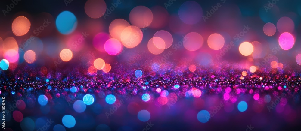 Aufkleber Vibrant Abstract Bokeh Background with Colorful Lights and Soft Focus for Creative Design Projects and Text Overlay