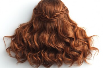 Naklejka premium A beautiful arrangement of wavy, auburn hair styled elegantly.