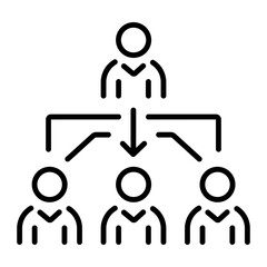 Management department icon in linear style 