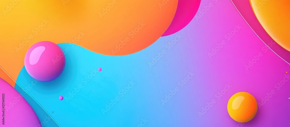 Poster Vibrant Abstract Colorful Background with Fluid Shapes and Space for Text Promotional Design