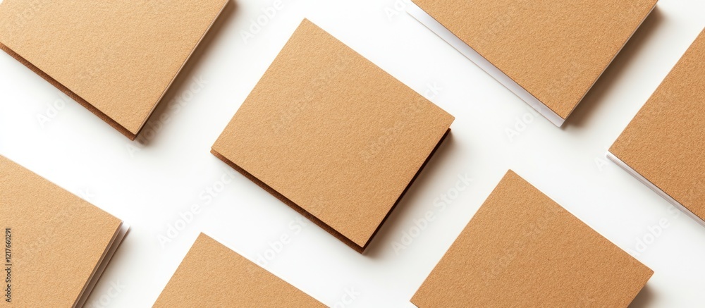 Poster blank business card mockups on white surface with ample copyspace for personalization and branding n