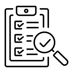 Checking data icon in liner style 