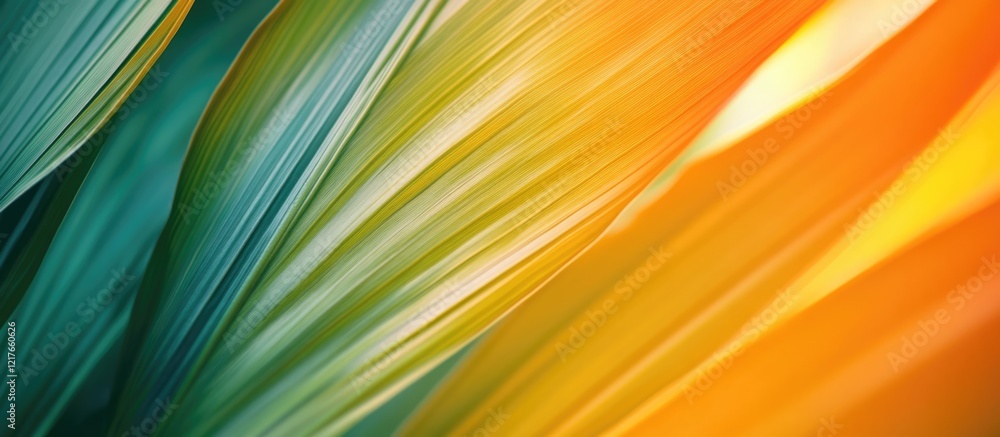 Aufkleber Vibrant abstract leaf background in yellow and orange shades with smooth texture and ample copyspace for text or design elements