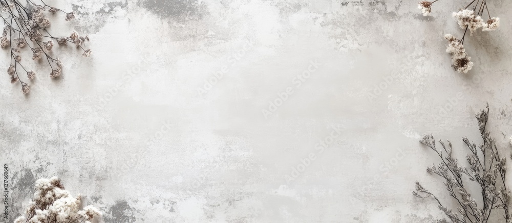Poster Creative Blank Calendar Template on White Table with Floral Accents and Ample Copyspace for Custom Text and Design Elements