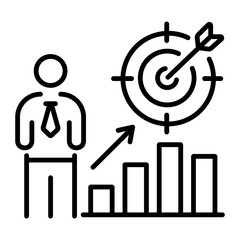 Business goal icon in linear style 