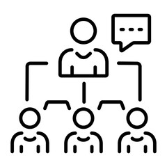 Team discussion icon in linear style 