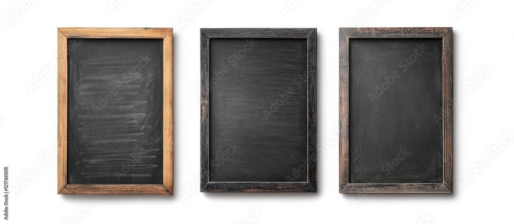 Poster Framed blackboards isolated on white background blank space for text creation versatile display for educational or decorative purposes