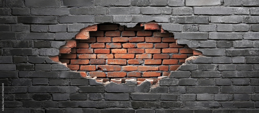 Aufkleber Brick Wall Texture with Grunge Effect and Empty Space for Text or Design Overlay in Urban Style Background