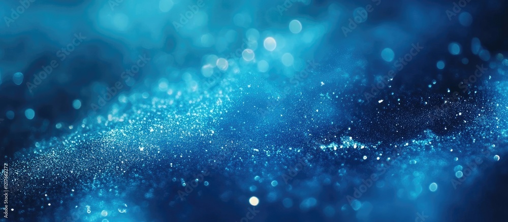 Aufkleber Bright Blue Abstract Background with Bokeh Lights and Ample Space for Text Overlay in a Vibrant Color Scheme