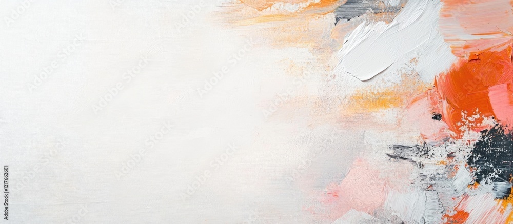 Aufkleber Artistic blank canvas with paintbrush and palette offering ample copyspace for creative text or design elements in a colorful abstract style