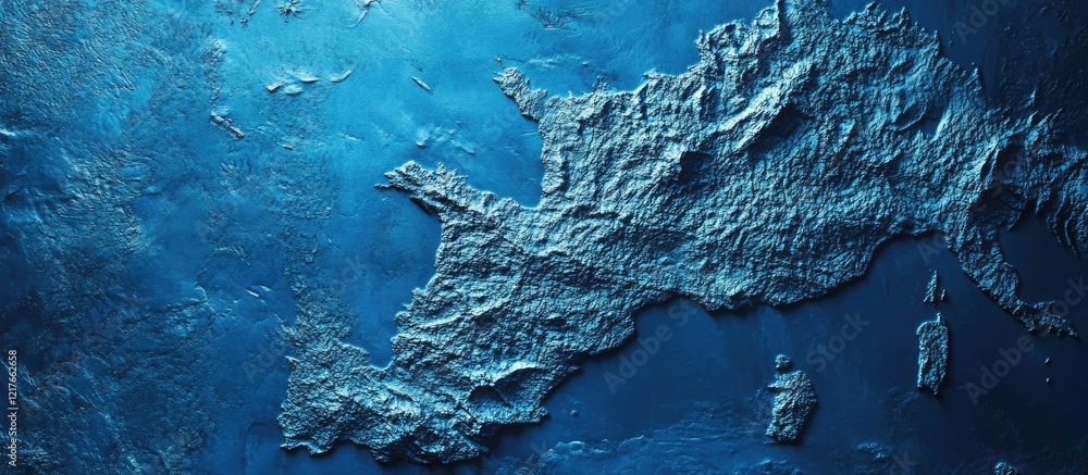 Aufkleber Blue Textured Map of France with Gradient Background and Space for Custom Text or Branding in a Professional Presentation Context