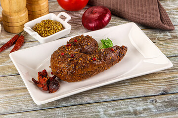 Baked pork tenderloin with mustard