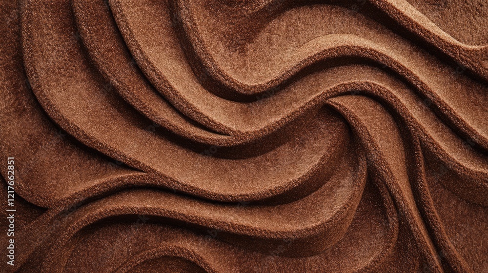 Poster elegant chocolate brown velvet texture background with waves and copy space for text or design eleme