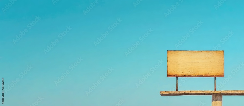 Poster blank billboard against clear blue sky ready for custom advertising space with clear copyspace for p