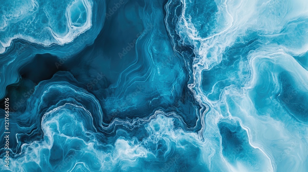 Poster abstract blue agate texture with soft swirls and waves suitable for backgrounds and designs copy spa