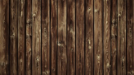 Naklejka premium Wooden wall texture with vertical planks in various shades of brown detailed grain pattern with copy space for design usage