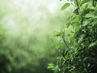 Minimalist light background with leaves tropical aesthetic nature concept. AI Generation