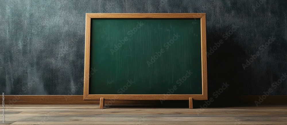 Aufkleber Blackboard with Formulas and Copyspace for Text in a Classroom Setting Ideal for Educational Digital Content and Learning Materials