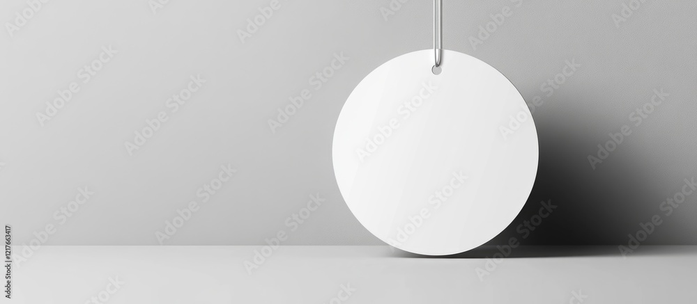 Poster Blank Round Origami Label Tag Template with Copyspace for Text Minimalist Design on Neutral Background