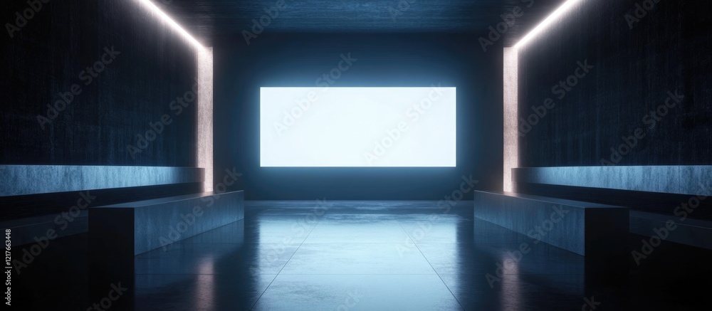 Poster blank led billboard in modern space with copyspace for advertising and promotional message display