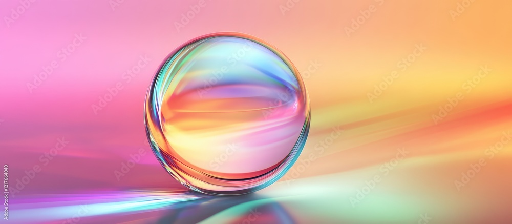 Poster Vibrant Abstract Gradient Background Featuring Optical Glass Prism Effect and Space for Text Overlay