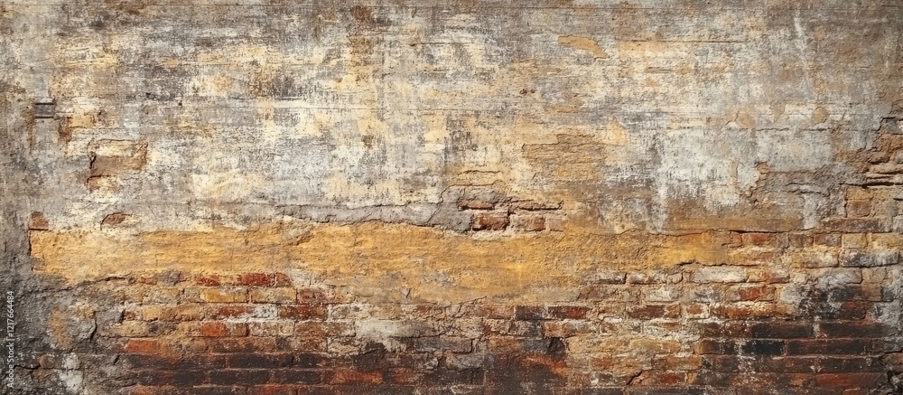 Poster Textured Brick Wall Background for Interior Design with Empty Space for Creative Text or Graphics