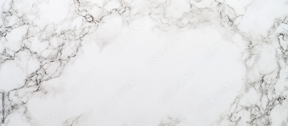 Aufkleber Minimalistic blank white card on marble surface showcasing empty copyspace for text and elegant design elements for versatile use.