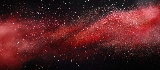 Cosmic nebula with red and black hues featuring scattered stars and dark background suitable for space-themed creative projects Copy Space