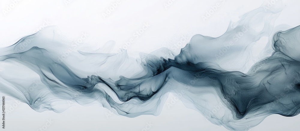 Poster abstract blue smoke wave background with soft flowing fabric effect and copy space for text