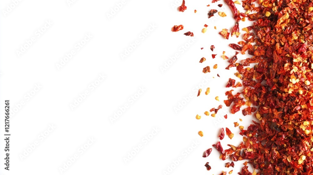 Aufkleber chili paste and dried chilies arranged on a white background with space for text highlighting culina