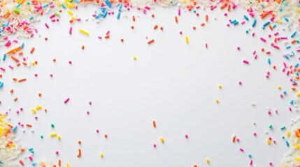Creative Space for Children's Art Activities and Crafts with Colorful Sprinkles and Empty Background for Text or Ideas