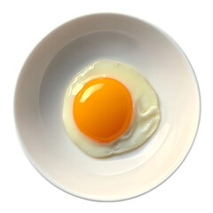 Sunny Side Up Egg: A perfectly fried egg with a vibrant, golden yolk sits in a simple white bowl, ready to be enjoyed. 