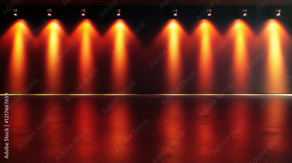 Aufkleber vibrant commercial lighting with professional backdrop and copyspace for text placement in high defi