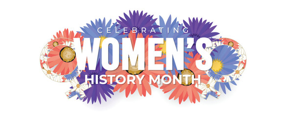 Women's History Month Celebration Banner. Womens History Month Background. Women's Contributions To Events In History and Contemporary Society Abstract Illustration Design