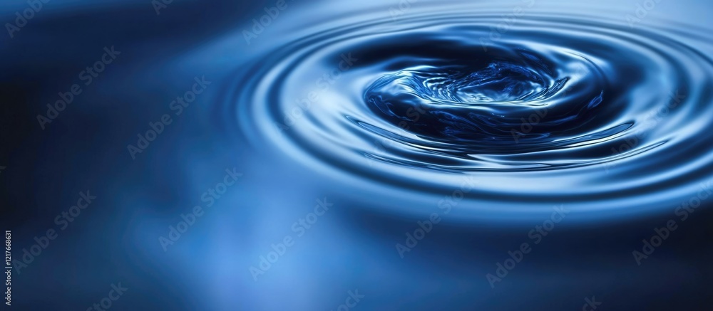 Poster whirlpool of blue tones creating organic expressions of emotion in abstract serenity with ample empt