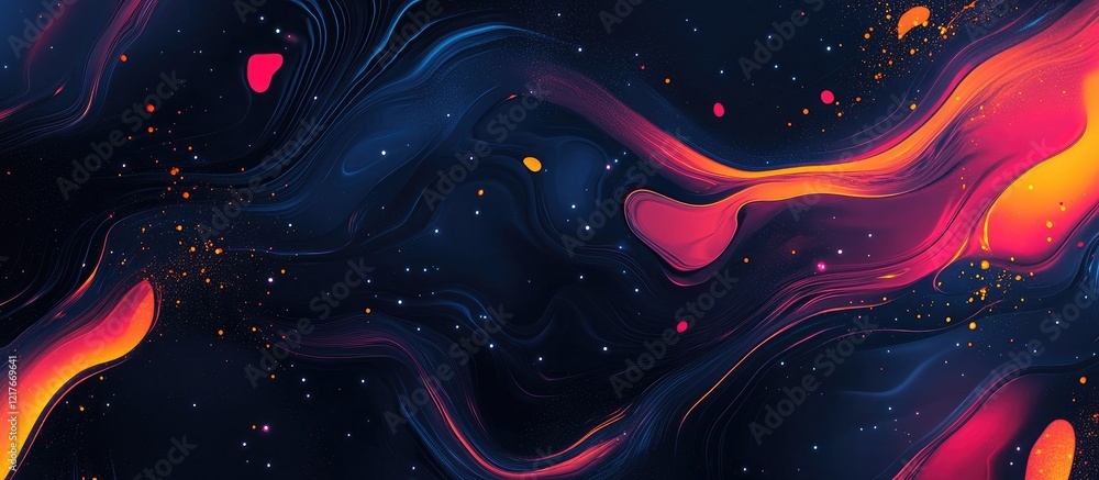Poster colorful abstract background with fluid shapes for graphic design and webpage template featuring emp