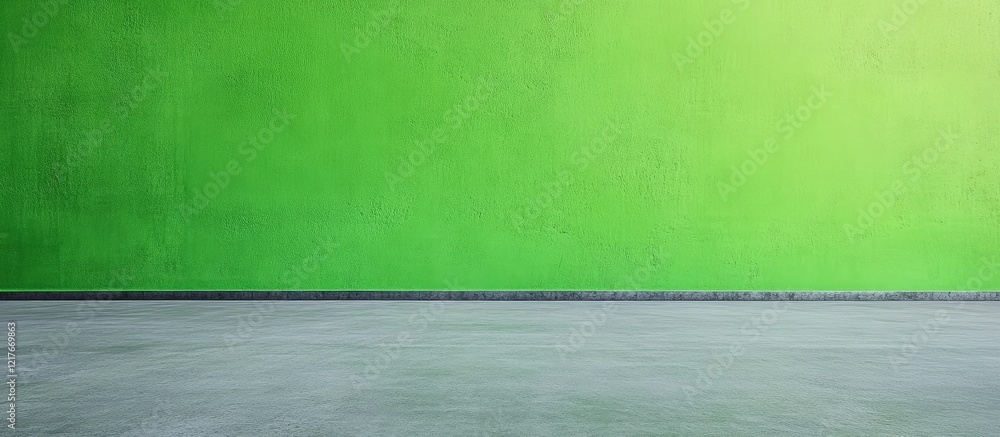 Aufkleber vibrant green cement wall background with smooth surface and ample empty space for text or graphic d
