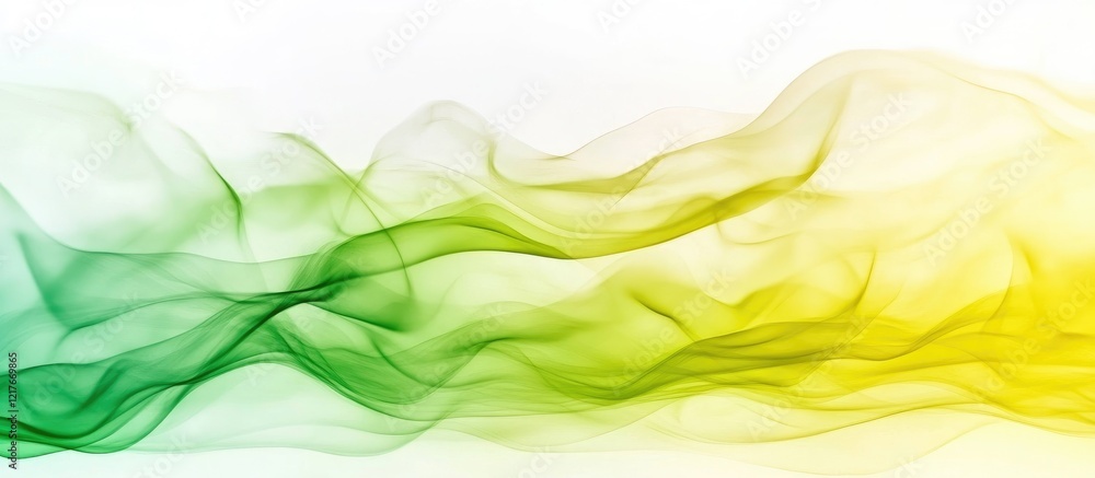 Poster vibrant green and yellow abstract background with flowing design and space for text or branding appl