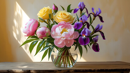 bouquet of tulips in vase
