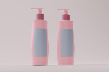 Cosmetic bottle branding template , cosmetic pump bottle 