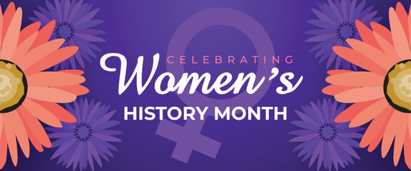 Women's History Month Celebration Banner. Womens History Month Background. Women's Contributions To Events In History and Contemporary Society Abstract Illustration Design