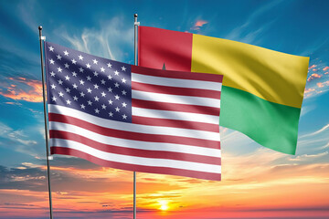 The flags of the United States and guinea-bissau are symbols of international relations