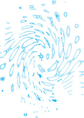 An abstract transparent psychedelic wavy spiral design element overlay.