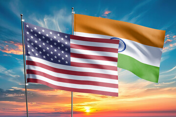 The flags of the United States and india are symbols of international relations