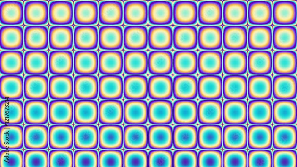 Poster Computer generated abstract video animation of seamless loop mosaic random moving