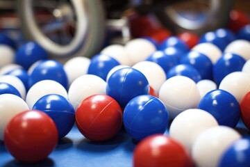 Boccia: Close-up of Tricolor Balls for Playing - A Disabled Athlete in a Wheelchair Ready for the Game