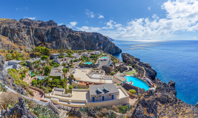 Landscape with Kalypso Cretan Village, Crete island, Greece